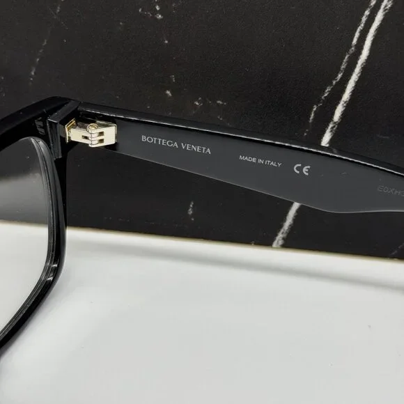 NEW BOTTEGA VENETA BV1120OA 001 BLACK SQUARE WOMEN EYEGLASSES display picture 2